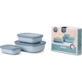 Mepal Cirqula rechteckig nordic blue 0,5 l, 1 l, 2 l, 3-teilig
