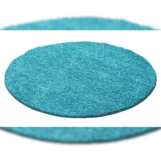 KADIMA DESIGN Hochflorteppich 120 x 120 cm Blau/Türkis