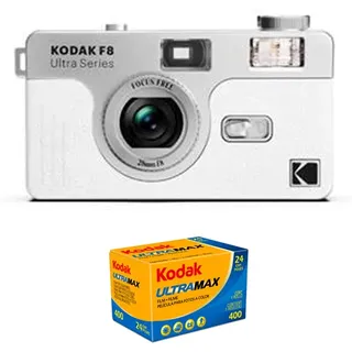Kodak 35mm Kamera F8 white, analoge Kleinbildkamera