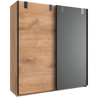 WIMEX Schwebetürenschrank Liverpool 180 x 198 x 64 cm Braun/Grau