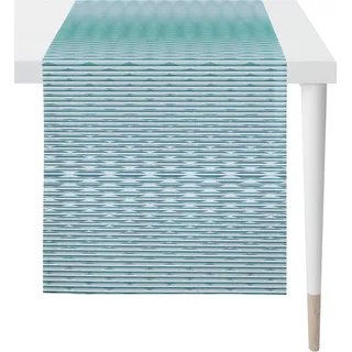 APELT Tischläufer APELT "3909 OUTDOOR, Sommerdeko, Sommer", blau (petrol), B:48cm L:140cm, Polyacryl, Tischdecken, Digitaldruck