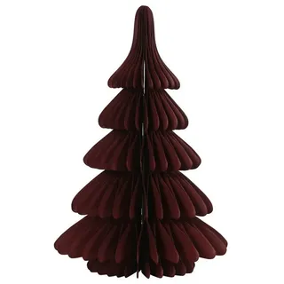 finehomegarden Dekofigur Weihnachtsschmuck Tanne Papier bordeaux H30cm + H40cm Aufsteller (1 St), Weihnachten faltbarer Tannenbaum 2Größen wählbar rot 40 cm