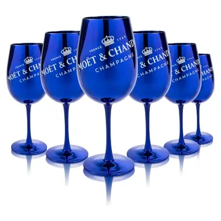 6x Moët & Chandon Champagnerglas 0,59l Chef & Sommelier Gläser Hochglanz Blau Lila - Blau
