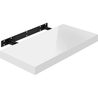 Woltu Wandregal, 1-tlg., Volato Wandboard freischwebend Schweberegal CD DVD Regal Bücherregal Holz Board 40x22,9x3,8cm Weiß 40 cm x 3.8 cm x 23 cm