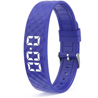 SGZIOO Vibrationswecker Armband, Wecker Armband Vibration, Vibrationsarmband Wecker mit 8 Alarme, Leise Aufwachen,Schlafüberwachung,Trinkerinnerung, für Tiefschläfer (Blau)