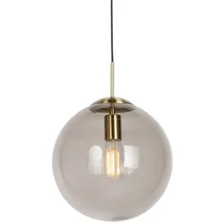 Qazqa Pendelleuchte Ball, Dimmbar, LED wechselbar, Warmweiß, QAZQA Hängeleuchte, e27, Gold, Glas, Modern