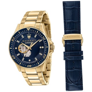 Maserati Edelstahl Armband-Uhr Analog SFIDA Herren blau und gold D2UMAR8823140004