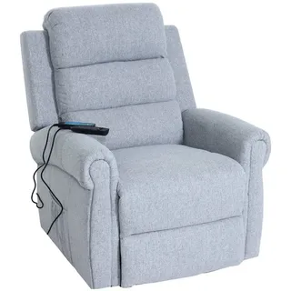 PROREGAL® Massagesessel Fernsehsessel mit Massagefunktion, HxBxT 138x86x168 cm, Sitzhöhe 49 cm, Heiz- und Massagefunktion, integrierte Aufstehhilfe, Liegefunktion grau 83 cm x 144 cm x 83 cm