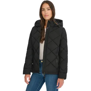 Tommy Hilfiger Damen Leichter Tag Daunenalternativer Mantel, Schwarz, S - S