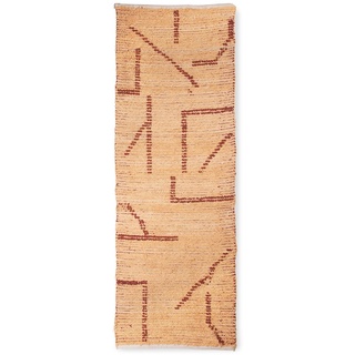 HKliving - Handgewebter Teppich Baumwolle, 70 x 200 cm, peach / mocha