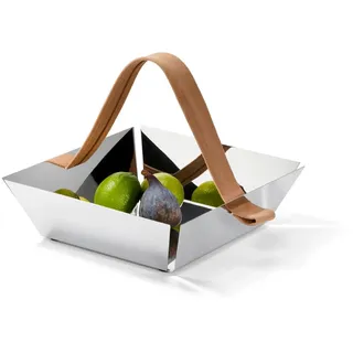 PHILIPPI Obstschale, Edelstahl, Leinen, Edelstahl, hochglanzpoliert, Leinen silberfarben