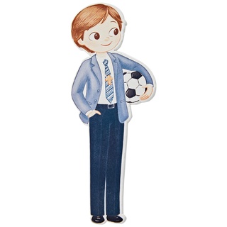 Mopec W6510 Figur 2D Aufkleber für Kinder, Kommunion mit Ball, 11 cm, 6 Stück, Holz, mehrfarbig, Einheitsgröße