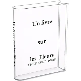 Transparente Acrylvase In Buchform, Tulpenförmige Buchvase, Dekoration Für Schlafzimmer, Wohnzimmer, Büro