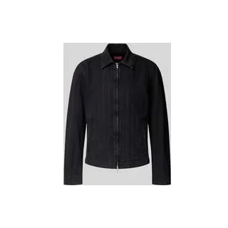 Slim Fit Jeansjacke aus Baumwoll-Mix, Black, S