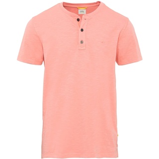 camel active Herren Kurzarm Henley T-Shirt mit Knopfleiste Pink Menswear-M