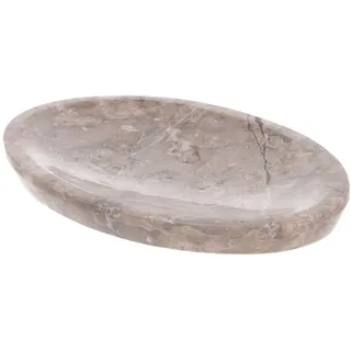Marmor Seifenschale, Zen Schale für den Waschtisch, elegant, grau 16cm | Handgefertigte Schale aus Marmor, vielseitig einsetzbar, natürliche Maserung, ideal für Holz- und Steinwaschtische.