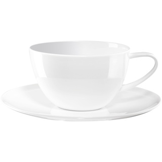 ASA Selection Kaffeetasse mit Untertasse A TABLE, Weiß - Fine Bone China