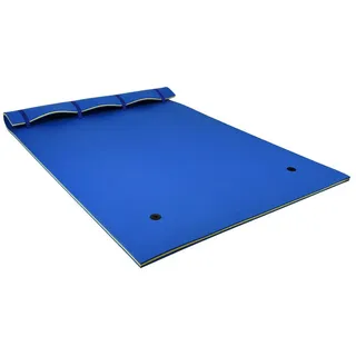 Costway - 270x180cm Wasserhaengematte, Wasserliege 300kg Tragkraft, Schwimmmatte Schwimmfloss, Schwimmender Teppich, Schwimmende Wasser Bett Schwimminsel Blau