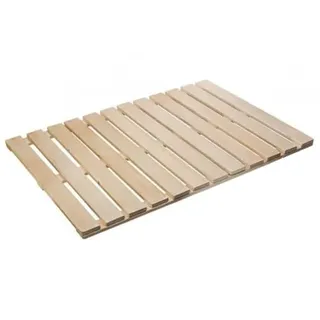 Sauna Holzrost aus Esche 50x80 cm – Heller Saunasteg/Badvorleger, rutscharm & robust, Duschrost Holz für Sauna, Bad & Wellness 1 Stk