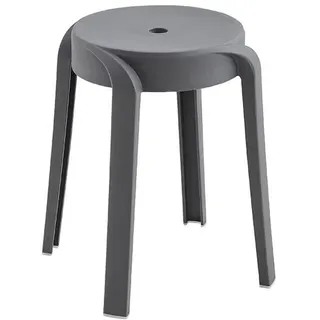 Home Deluxe Hocker Kunststoff 33 x 45 x 33 cm Grau