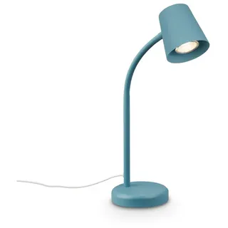 Briloner Leuchten Tischleuchte LED Tischlampe Bürolampe Homeoffice Schreibtischlampe Kinderzimmer, ohne Leuchtmittel, 2700K - Extra - Warmweiß blau