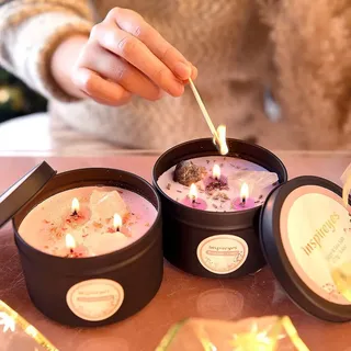3 große Duftkerzen, 19 oz, Set mit heilenden Kristallen, Soja-Duftkerzen für Aromatherapie und Meditation, spirituelle Geschenke für Frauen, ide...