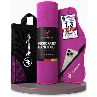 NirvanaShape Sporthandtuch Mikrofaser Handtuch, Microfaser Handtücher als Reisehandtuch, (Set), Microfaser Handtuch als Strandtuch oder Fitneesshandtuch rosa 60 cm x 120 cm