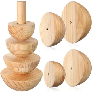 DoubleFill Keramikformen, Gipsformen, Holz-Keramik-Werkzeuge mit Griff für Keramik-Top-Formen, DIY-Schüsseln, Teller, Schalen, Slump-Presse, Kunstherstellung (halbkugelförmig, 11,4 cm, 14,9 cm, 16,5