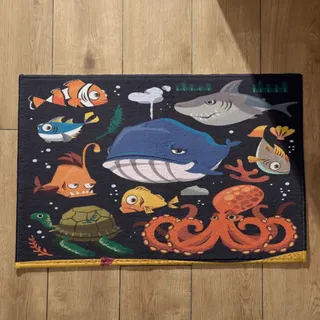 EHOMERY Fußmatte Innen Waschbar Fussmatte Herbst Cartoon-Ozean Fußmatte Außen Personalisiert Tiere Fussmatte Wash & Dry 40x60cm