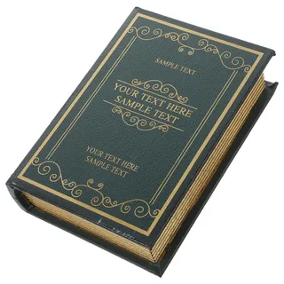 Simulationsbuchdekor Grün Vintage Stil aus Faserplatte und Leder | Exquisit Realistisch, Feine Verarbeitung, für Arbeitszimmer und Zuhause, Dekoratives Fotorequisit