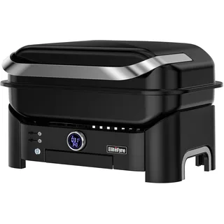 EliteFyre Volteq Smart Elektrogrill, 343°C Profi-Hitze in 20 Min, Tischgrill mit Fleischsonde & LED-Display, 1720 cm2 Grillfläche, 6-in-1 Multigrill für Balkon & Terrasse, Emaille-Beschichtung