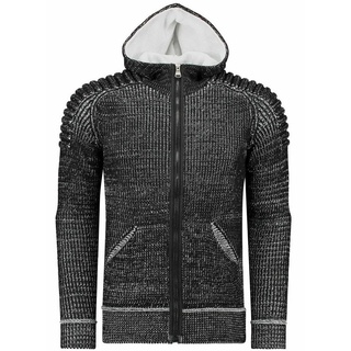 BLACKROCK Strickpullover Strickjacke mit Kapuze schwarz S