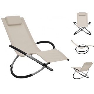 vidaXL Gartenlounge-Sessel »Kinder-Sonnenliege Stahl Creme Gartenliege« beige