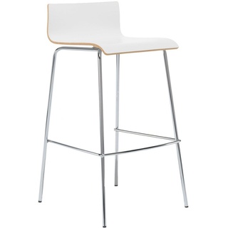 Mauser Sitzkultur Barhocker, mit Lehne, Designer Barstuhl für Kücheninsel, Bistrostuhl Weiß H: 91cm weiß