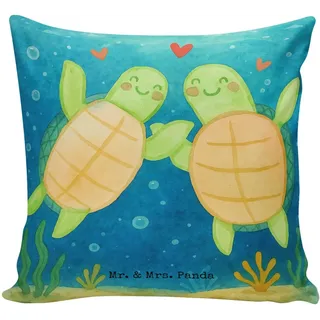 Mr. & Mrs. Panda Dekokissen Schildkröten Paar Design, Sofa Kissen, Weiß, Freundin, Valentinstag, couch kissen Couchkissen Geschenk für Partner weiß