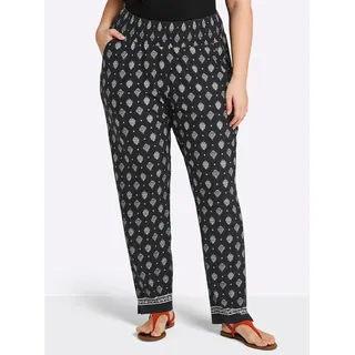 sheego Jerseyhose Normal Schwarz/Ecru 56
