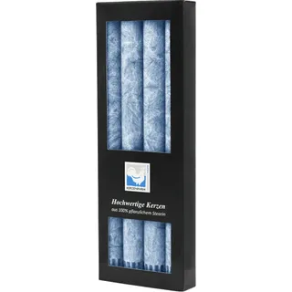 Stearin-Stabkerzen, 22/250 mm, Blau, KERZENFARM HAHN, Brenndauer ca. 10h, 4 Stück pro Verpackung