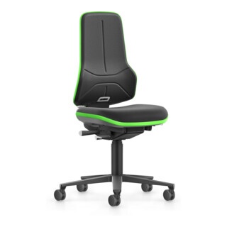 bimos Arbeitsstuhl Neon XXL bis 180 kg mit Rollen, Supertec, Flexband grün, Sitz 470-640 mm