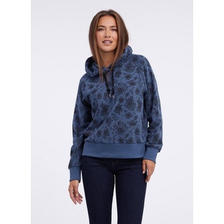 Ragwear Hoodie nachhaltiges Sweatshirt TONNA SPRING von Ragwear (mit Allover Blumendruck und Kapuze mit Kordelzug) aus einer komfortablen und weichen Baumwollmischung blau XXL (44)