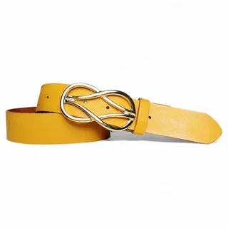 FRONHOFER Hüftgürtel Damen Rindsleder breit (1-St) 4 cm, vergoldet, fürs Business gelb Körperumfang 85 cm / Gesamtlänge 100 cm