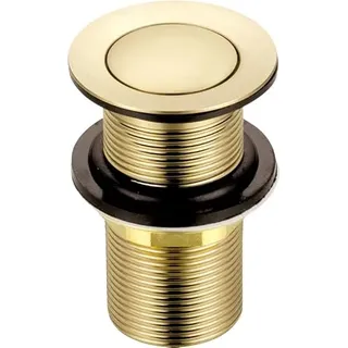 Xcel Home gebürstetem Gold ungeschlitzt Waschbecken Pop Up Drain Plug | Massivem Messing Ersatz Click Clack Küche Spüle Stopper, Runde Spüle Drain Stopper, Standard G 1 1⁄4 BSP Fitting 1- Pc