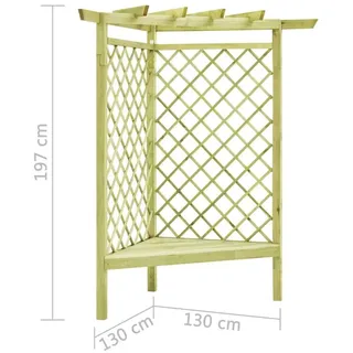 Pergola Holzpergola Gartenpergola mit Bank Kiefernholz Rankhilfe Doppelpergola