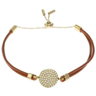 Fossil Damen-Armband aus Leder oder Halbedelstein mit Schieberverschluss
