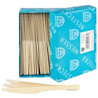 Gräwe Einwegmesser 100 St. Holz 16,5 cm Beige