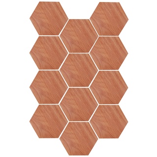 MENAYODA 12 Stück Hexagon Akustikplatten Selbstklebend, Schallabsorber Schallschutz mit hoher Dichte für Wand Decken Holz & Tür Schallabsorbierende Wanddekoration (Hellbraun)