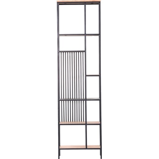 Regal GUTMANN FACTORY "Porto" Regale Gr. B/H/T: 50 cm x 180 cm x 30 cm, schwarz (schwarz, natur) Regal Standregal Standregale Regale im Industrial Design