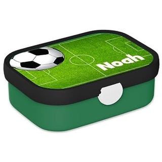 Mepal Bento Lunchbox Campus Fußball - Personalisierte Brotdose mit Namen für Kinder - Bento-Fach & Gabel - Meal Prep Box Clip-Verschluss - BPA-frei & Spülmaschinenfest - 750 ml - Fußballfeld