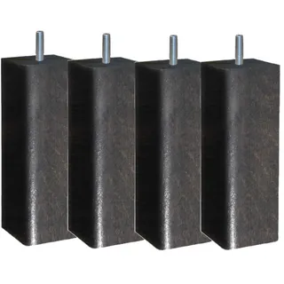 Margot 3700527849263 Bettbeine, skandinavisch, quadratisch, Holz, Eiche, grau, Höhe 15 cm, 4 Stück