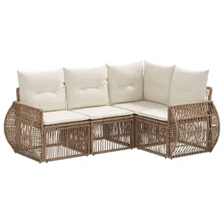 vidaXL Gartenlounge-Set 4-tlg. beige