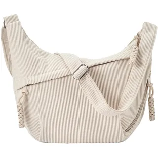 LXTaoler Umhängetasche Damen, Crossbody Bag Damen Cord Tasche, Weiß - Mittelgroß